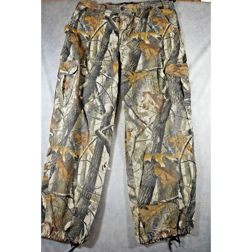 Outfitters Ridge Mens XL Camo Realtree Hardwood Cargo Pants Straight (read)